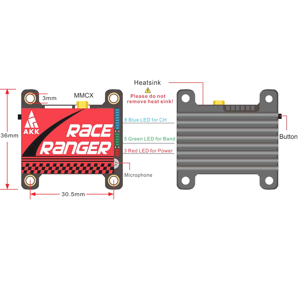 AKK 5.8G Long Range VTX FPV Tr - Drone Racing Transmitter reseña y precio