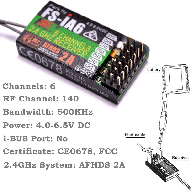 Flysky FS-IA6 Receiver 6CH Dua - Drone Racing Battery reseña y precio