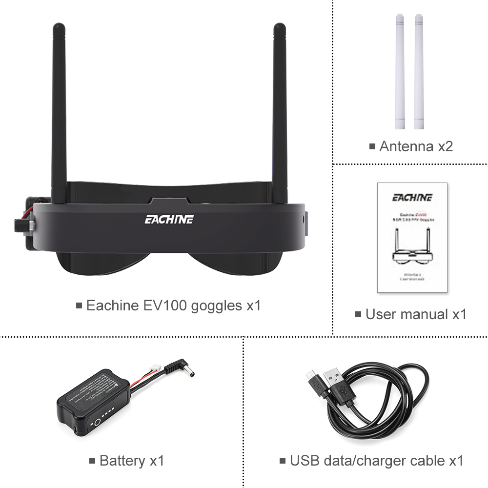 Eachine EV100 720*540 5.8G 72C - Drone Racing Battery reseña y precio