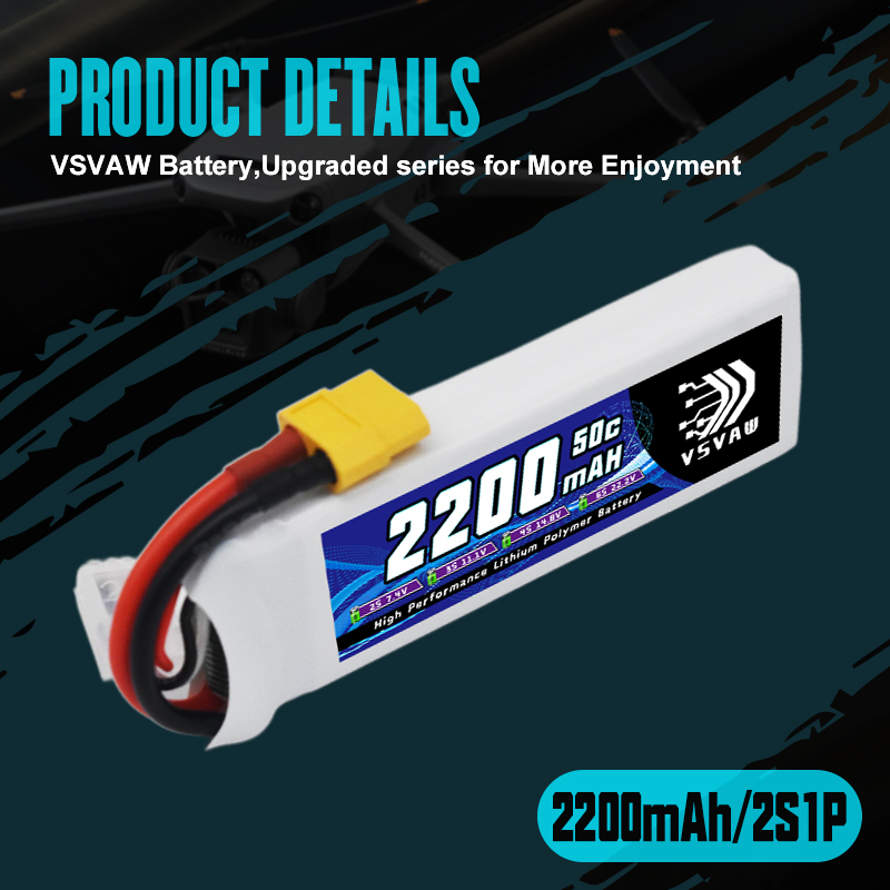 VSVAW 7.4V 2200mah 2S Drone Li - Drone Racing Battery reseña y precio