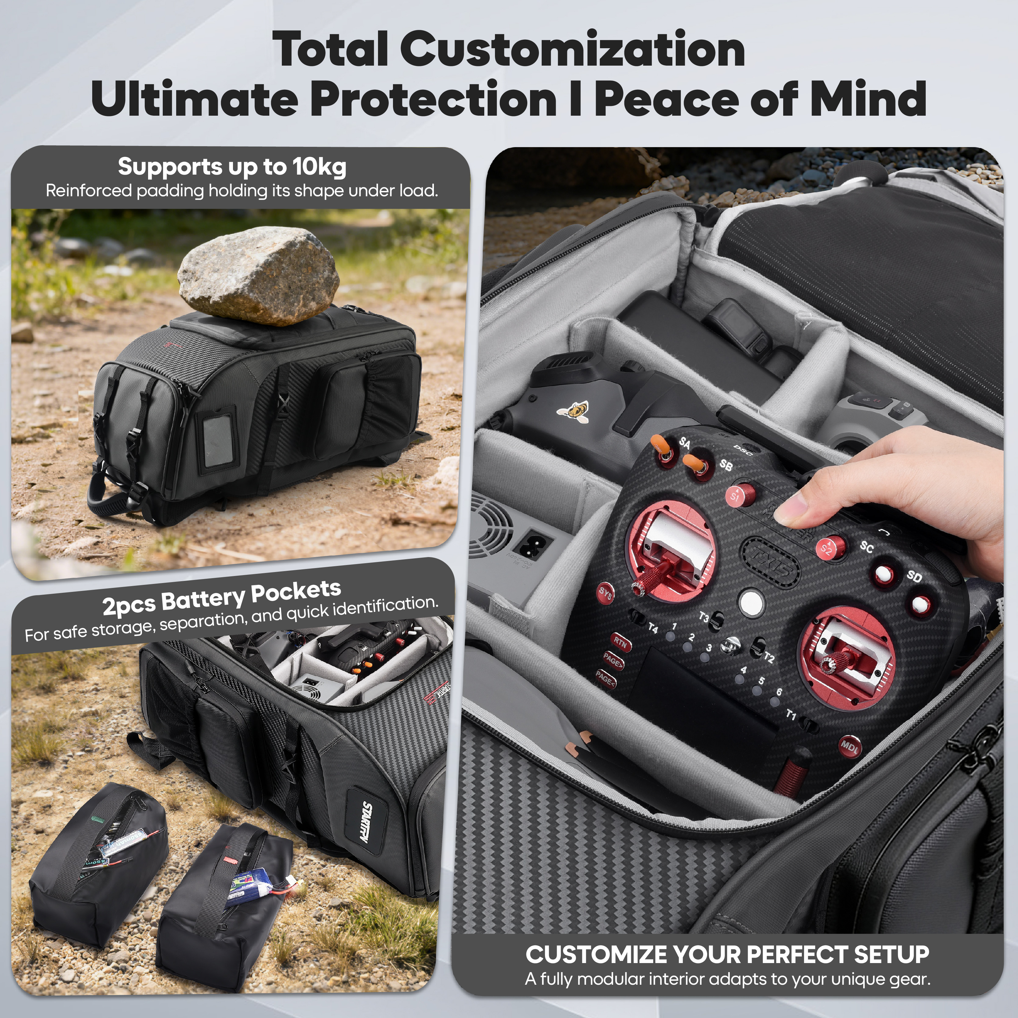 FPV Drone Backpack 40L Profess - Drone Racing Goggles reseña y precio
