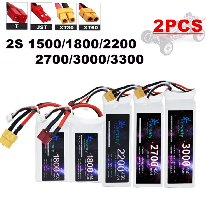 2PCS 7.4V Lipo 2S Battery 1500 - Drone Racing Battery reseña y precio