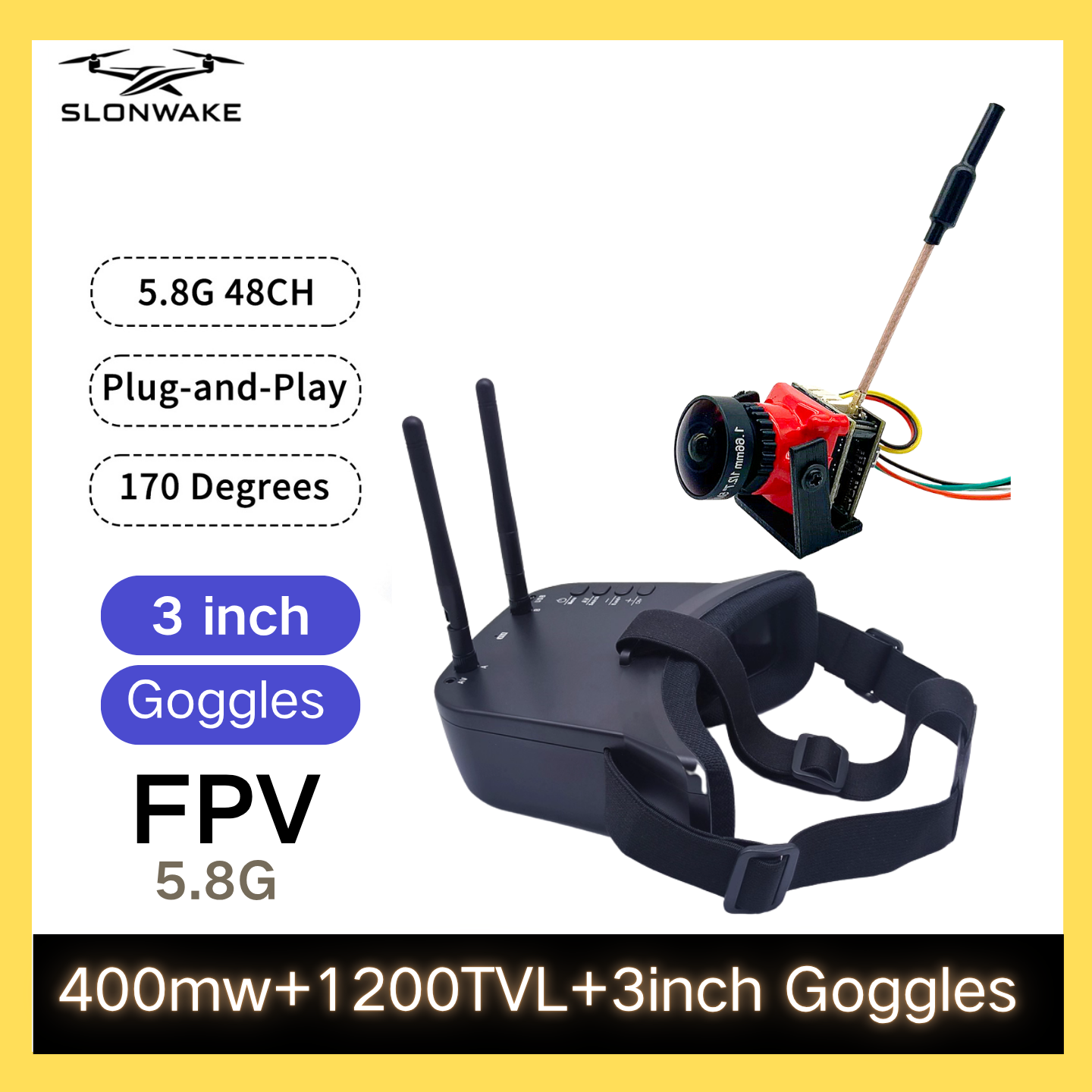 SLONWAKE 5.8G 48CH FPV 400mw V - Drone Racing Transmitter reseña y precio