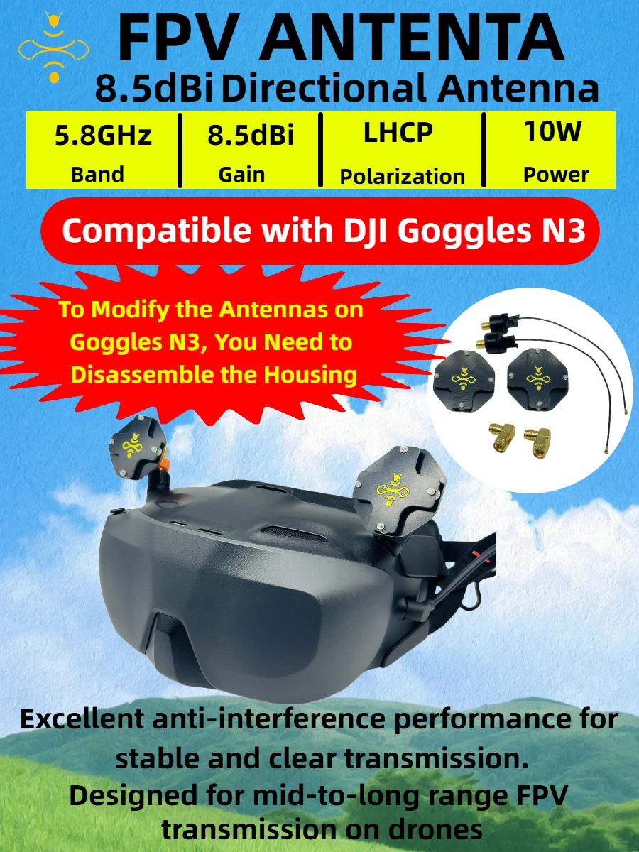 8.5dBi LHCP FPV Patch Antenna  - Drone Racing Goggles reseña y precio