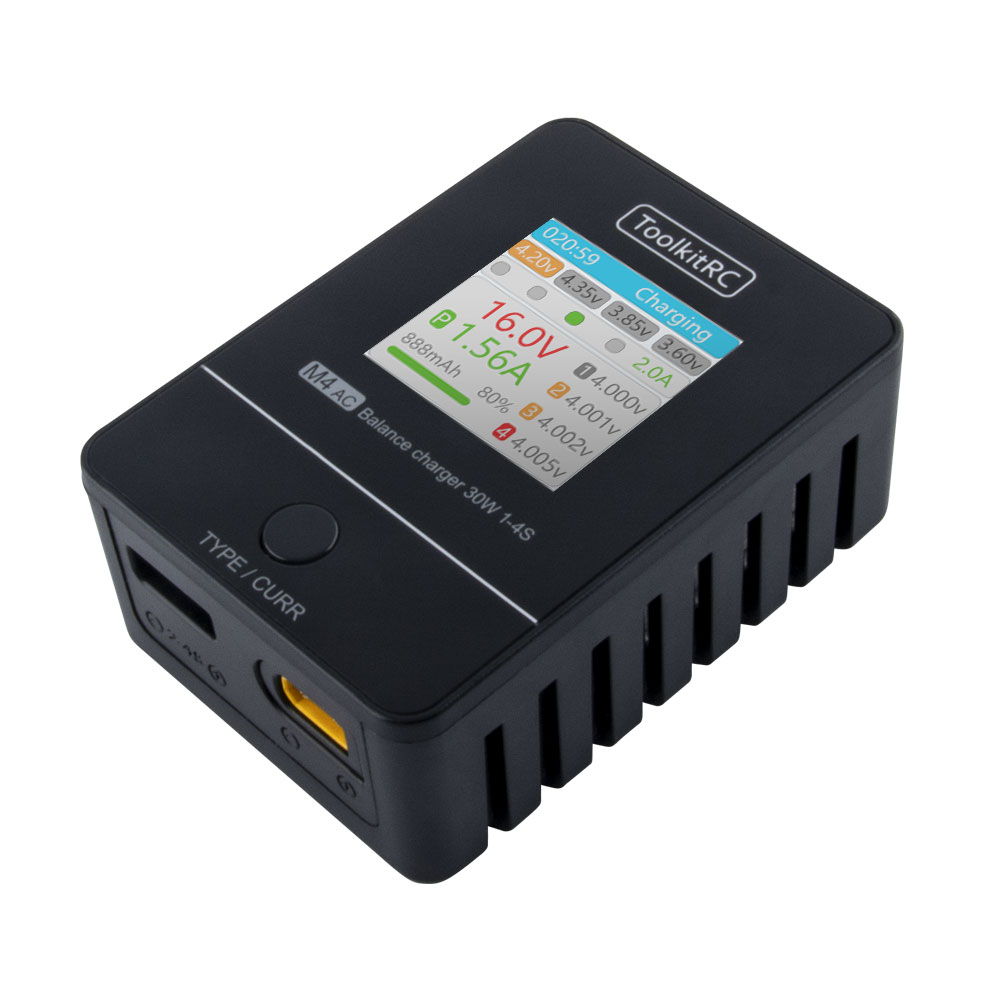ToolkitRC M4AC 30W Compact AC  - Drone Racing Charger reseña y precio