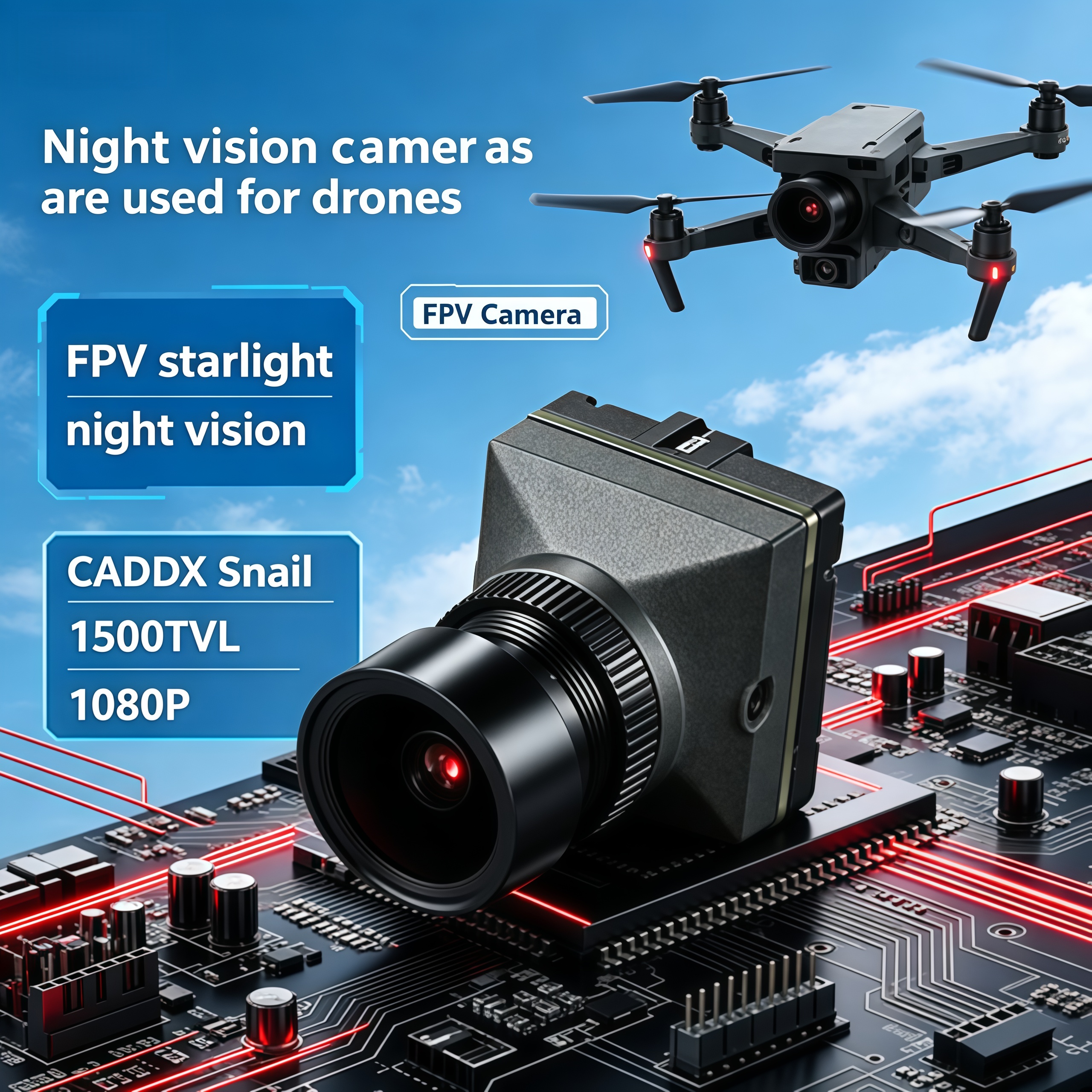 1500TVL HD CADDX Snail FPV Cam - Drone Racing Transmitter reseña y precio